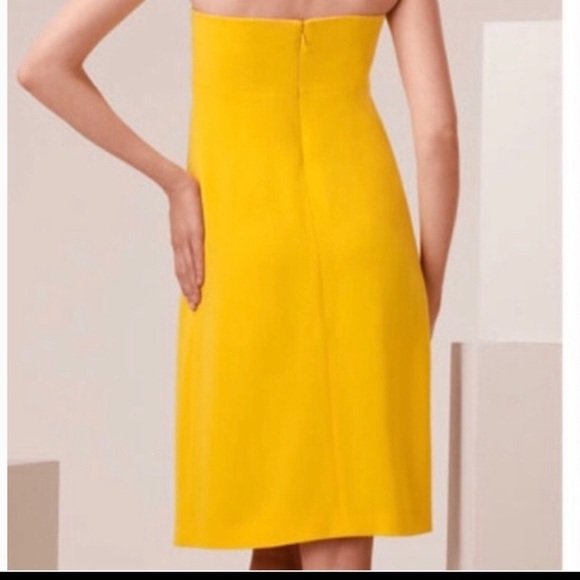 💛 Tory Burch Jada Strapless Knot Front Mini Dress in Bright Yellow Size 4 - Picture 3 of 11